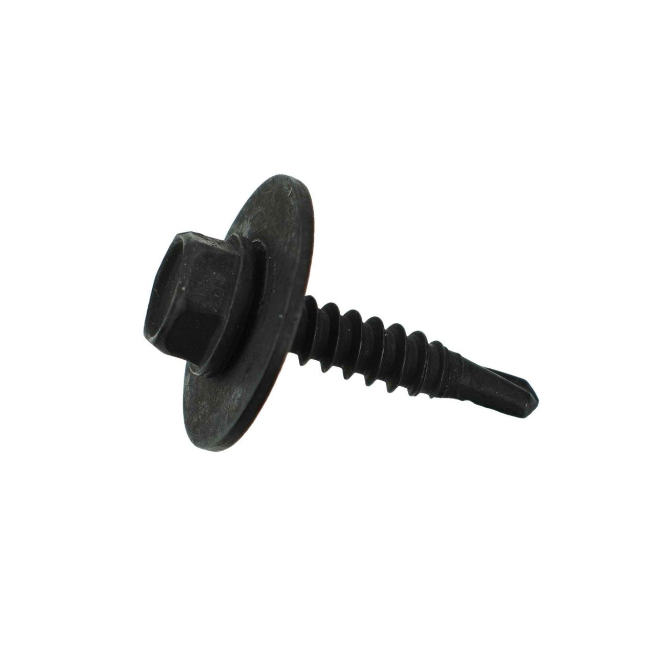 Black Hex Head Self Drilling Screw - 17mm Loose Washer