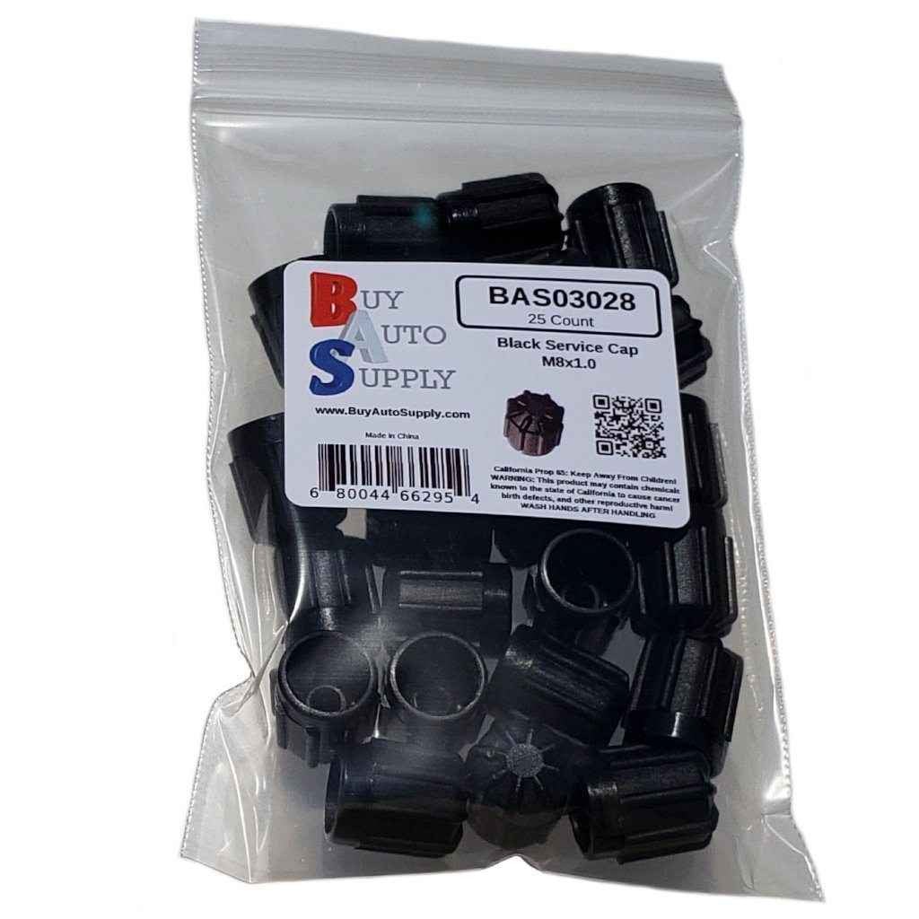 Bag of 25 M8x1.0 AC Service Valve Caps Interchanges: BMW 64538387437, Delco 15-5457, GM 25613359