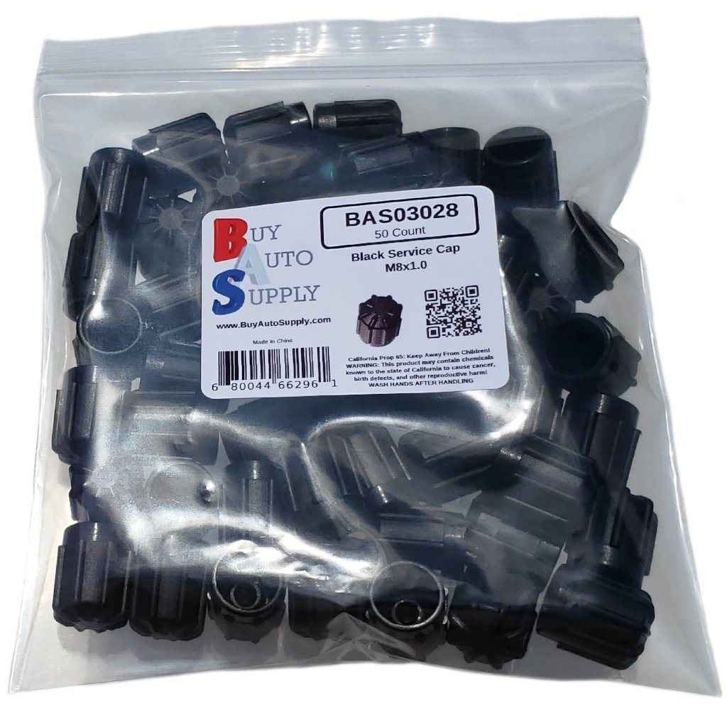 Bag of 50 M8x1.0 Black AC Service Caps