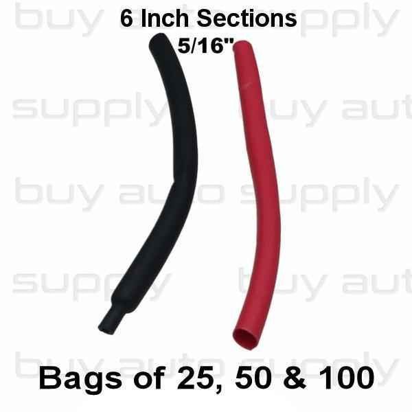5/16" 3:1 Dual Wall Heat Shrink Tube - 6 Inch Lengths - Adhesive Lined - Red and Black