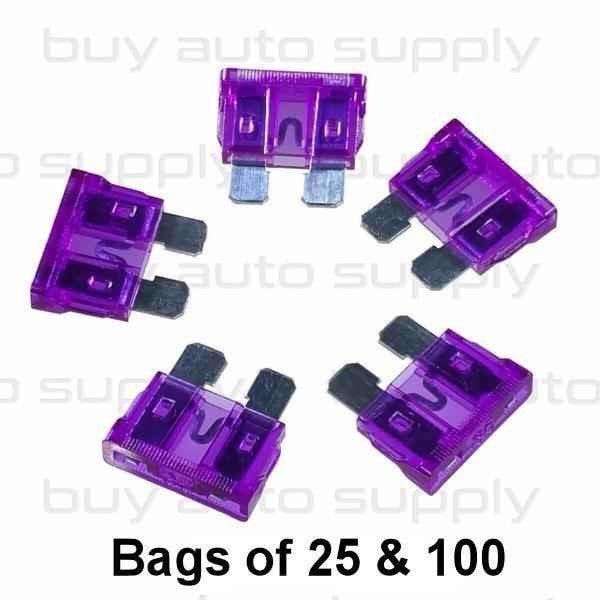 100 Pack Of 7.5A Auto Fuses - ATC/ATO Blade Style For Cars, Trucks, Boats & RVs