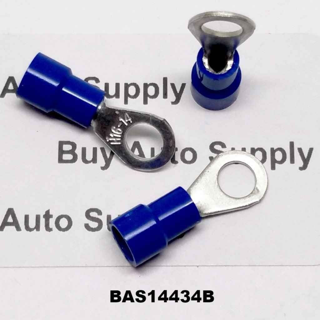 Blue Vinyl Ring Connector #10 Stud, 16-14 AWG- Made in USA - BAS14434B - from Buy Auto Supply