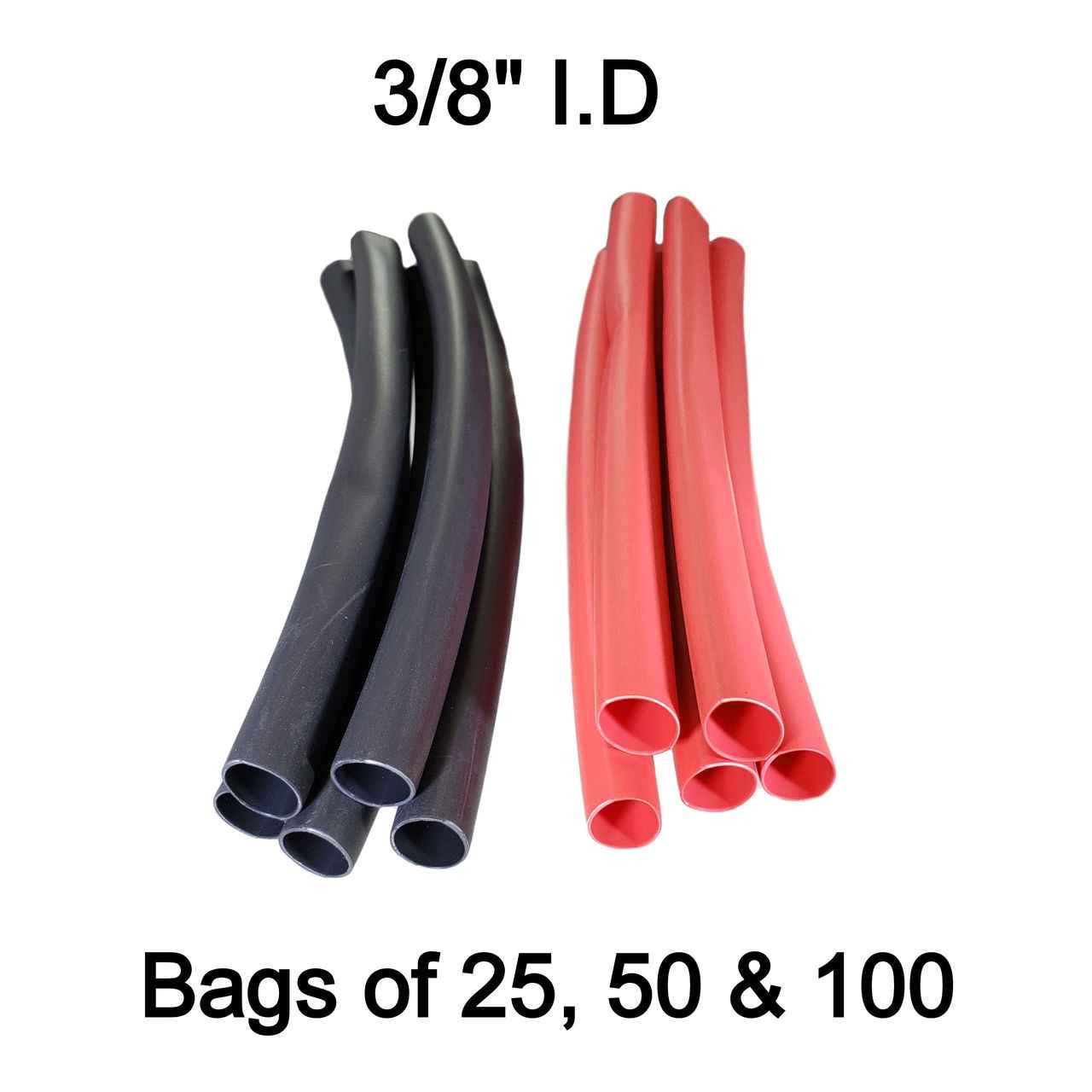 3:1 Dual Wall Heat Shrink Tube 3/8" - 6 Inch Lengths - Adhesive Lined