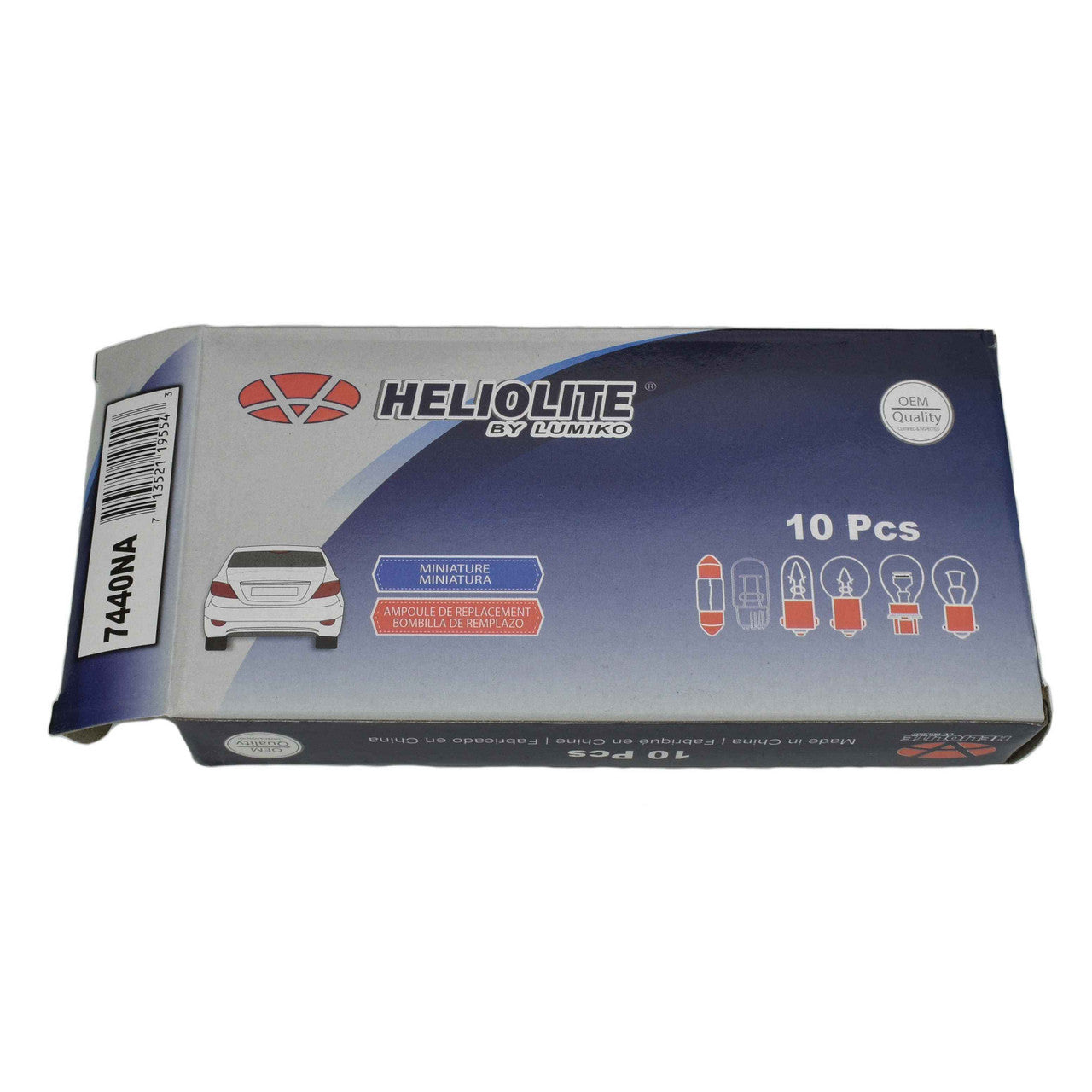 7440NA Light Bulb - Amber - Wedge 12v 21w