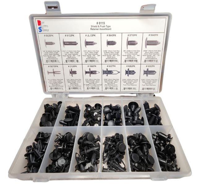 8119 - Shield Retainer Kit - 12 Styles / 192 Pieces Inside - Buy Auto Supply