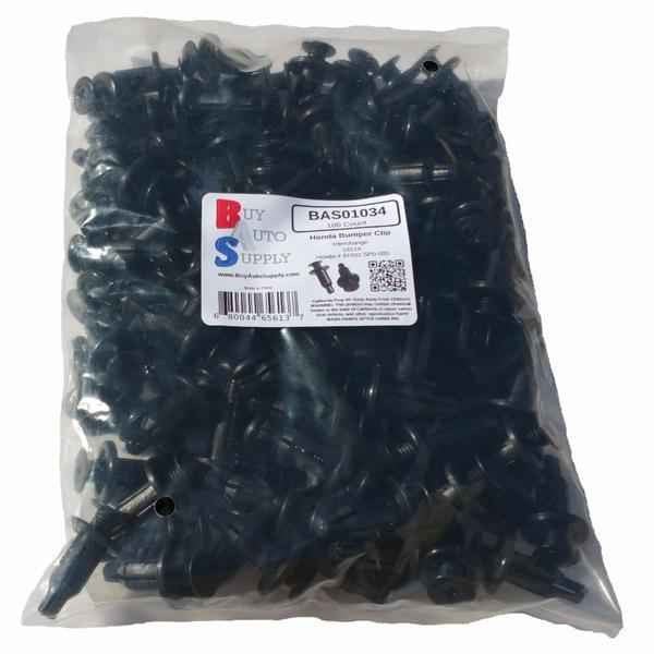 Bag of 100 Honda Bumper Push Retainer - Interchanges: 91502-SP0-003, Auveco 18119, Disco 2060