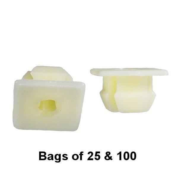 GM Screw Grommet - Nylon Nut - Use #8 or #10 Screw - Square Hole - Interchange: Auveco 13933 GM 150156025