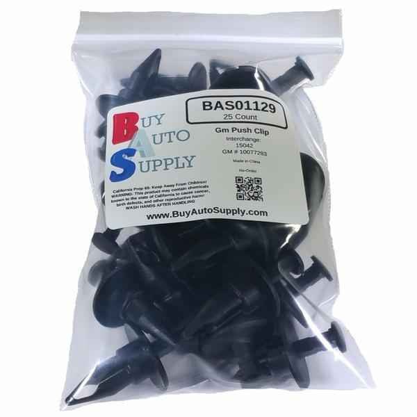 Bag of 25 GM Bumper Push Retainer Clips
