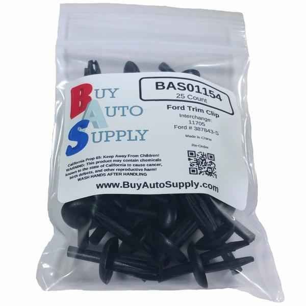 Bag of 25 Ford Trim Push Retainer Clips