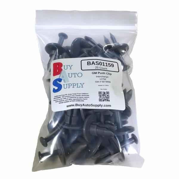Bag of 25 GM Bumper Push Retainer Clips