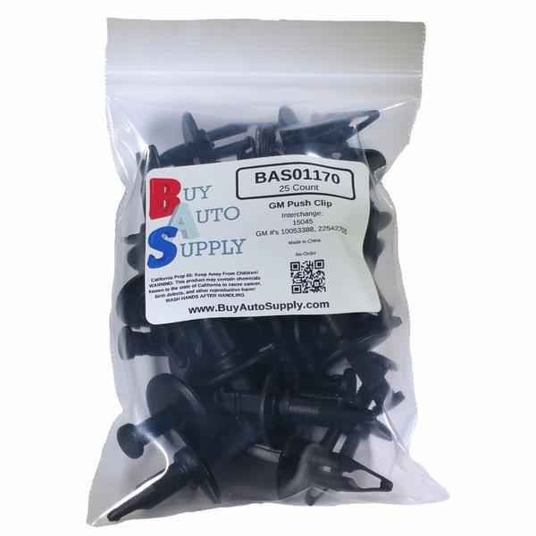 Bag of 25 GM Bumper Push Retainer Clips
