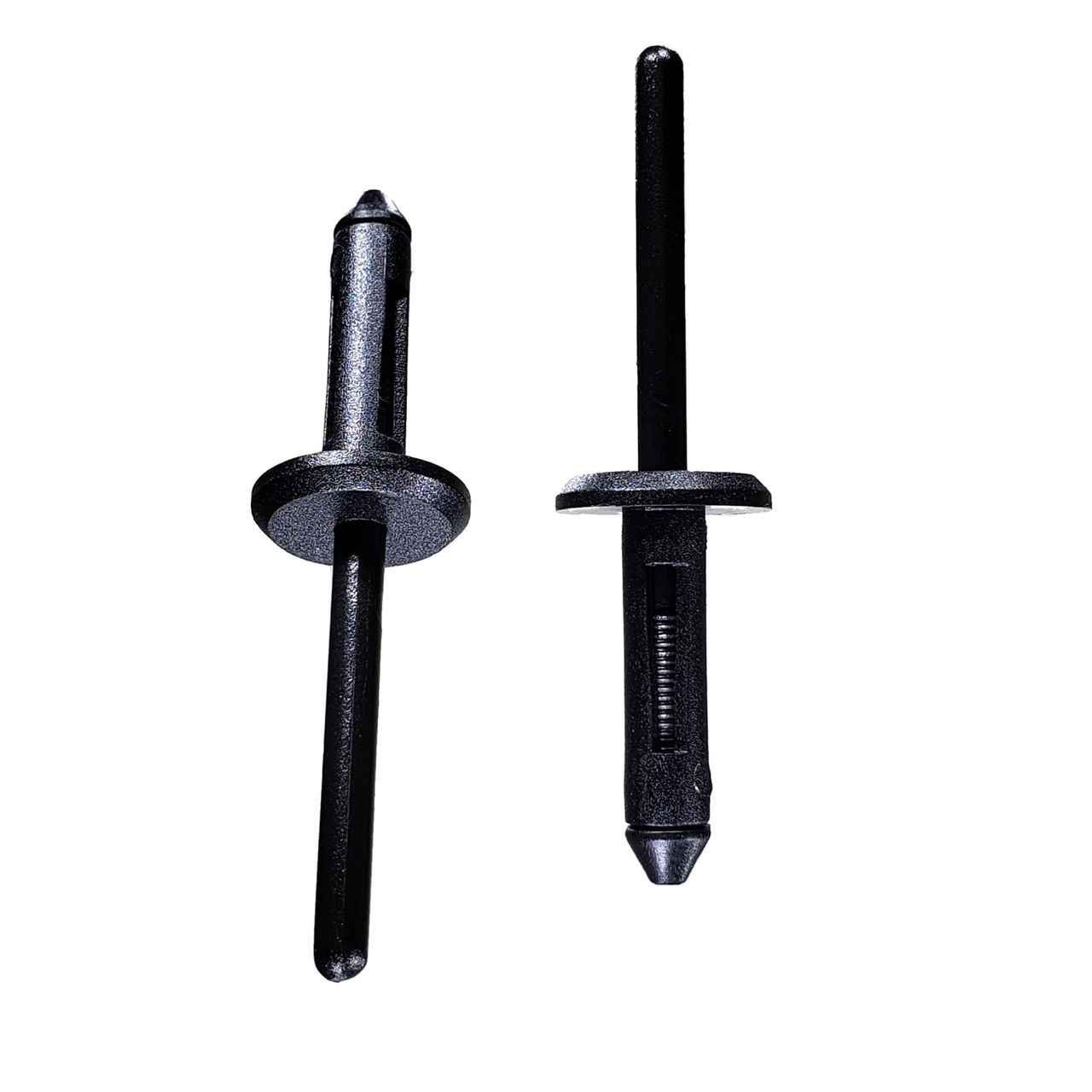 Nylon rivet interchanges - GM 20432975, Ford 8048635, Chrysler 6500859, 6503800, VW 175-852-577, 175-853-57701C, Auveco 13748