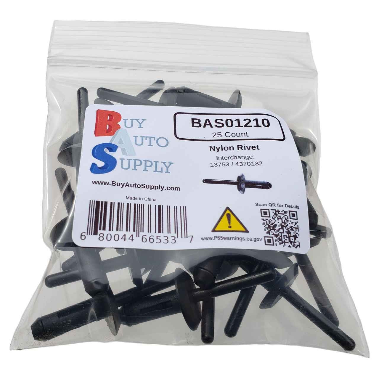 BAS01210 - Nylon Plastic Rivet (5775PK) - Buy Auto Supply - 25 Pack