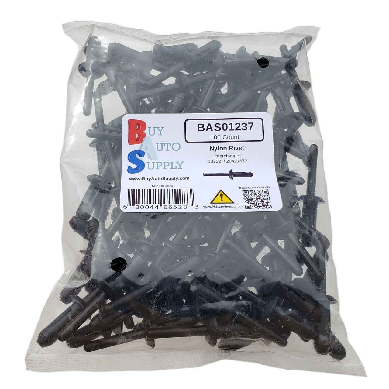BAS01237 - Nylon Rivet (9054PK) - Buy Auto Supply - 100 Pack