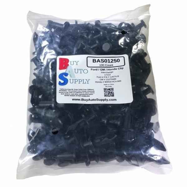 Large Bag of 100 Ford / GM / Honda Push Retainer Clips