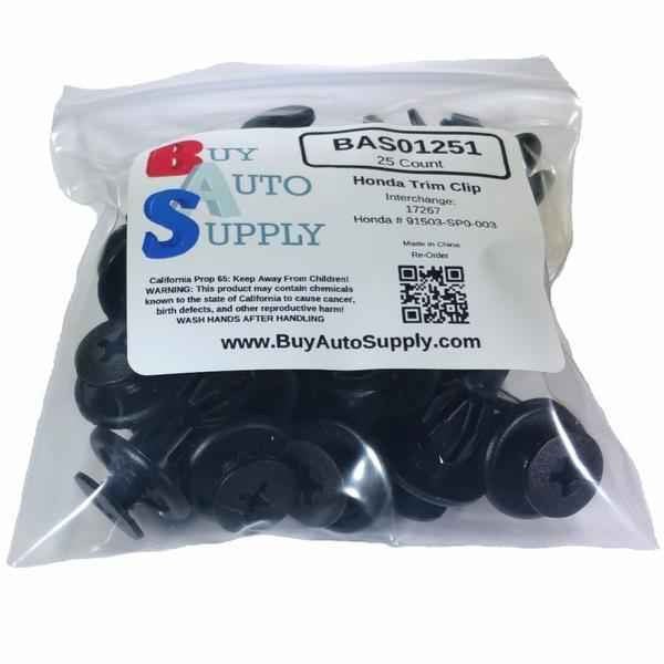 Bag of 25 Honda / Acura Trim Retainer Clips