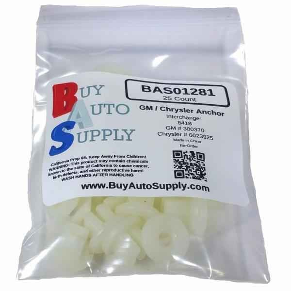 Bag of 25 Gm/Chrysler Screw Grommet - Nylon Nut