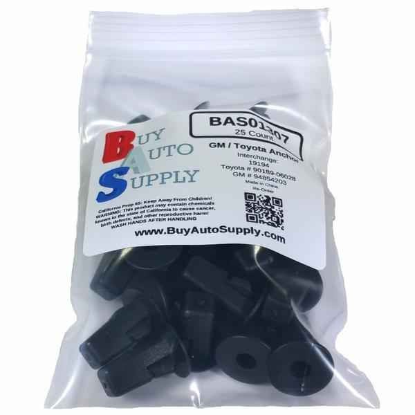 Bag of 25 GM / Toyota Screw Anchor - Nylon Nut - Fender Liner Grommet
