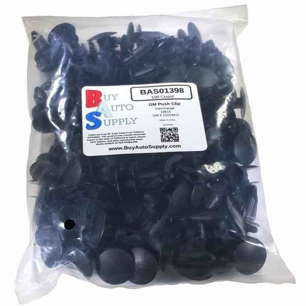 Bag of 100 GM Push Retainer Clip - Interchanges: GM 15153415