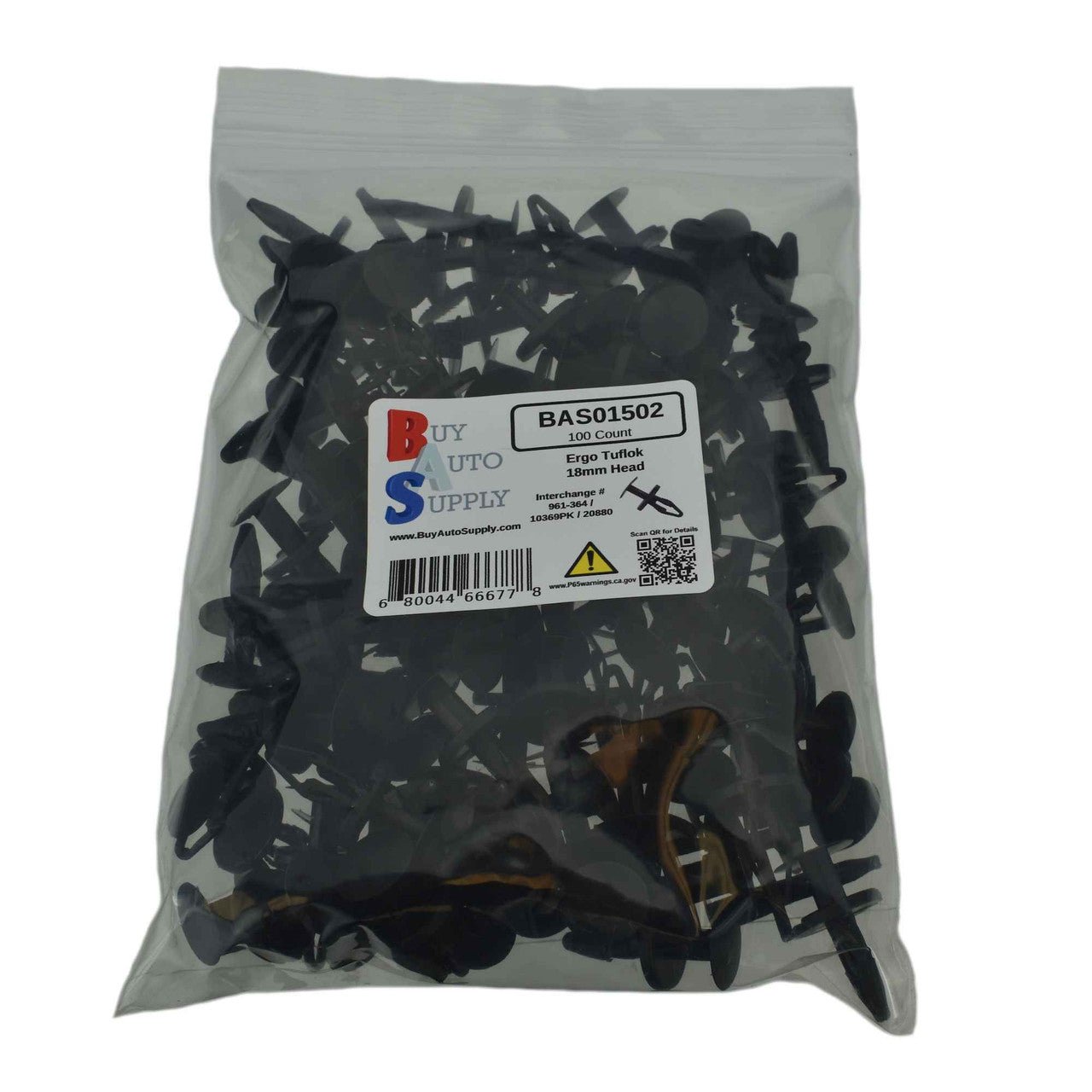 BAS01502 - GM / Ford / Chrysler Push-Type Retainer (10369PK) - Buy Auto Supply - 100 Bag