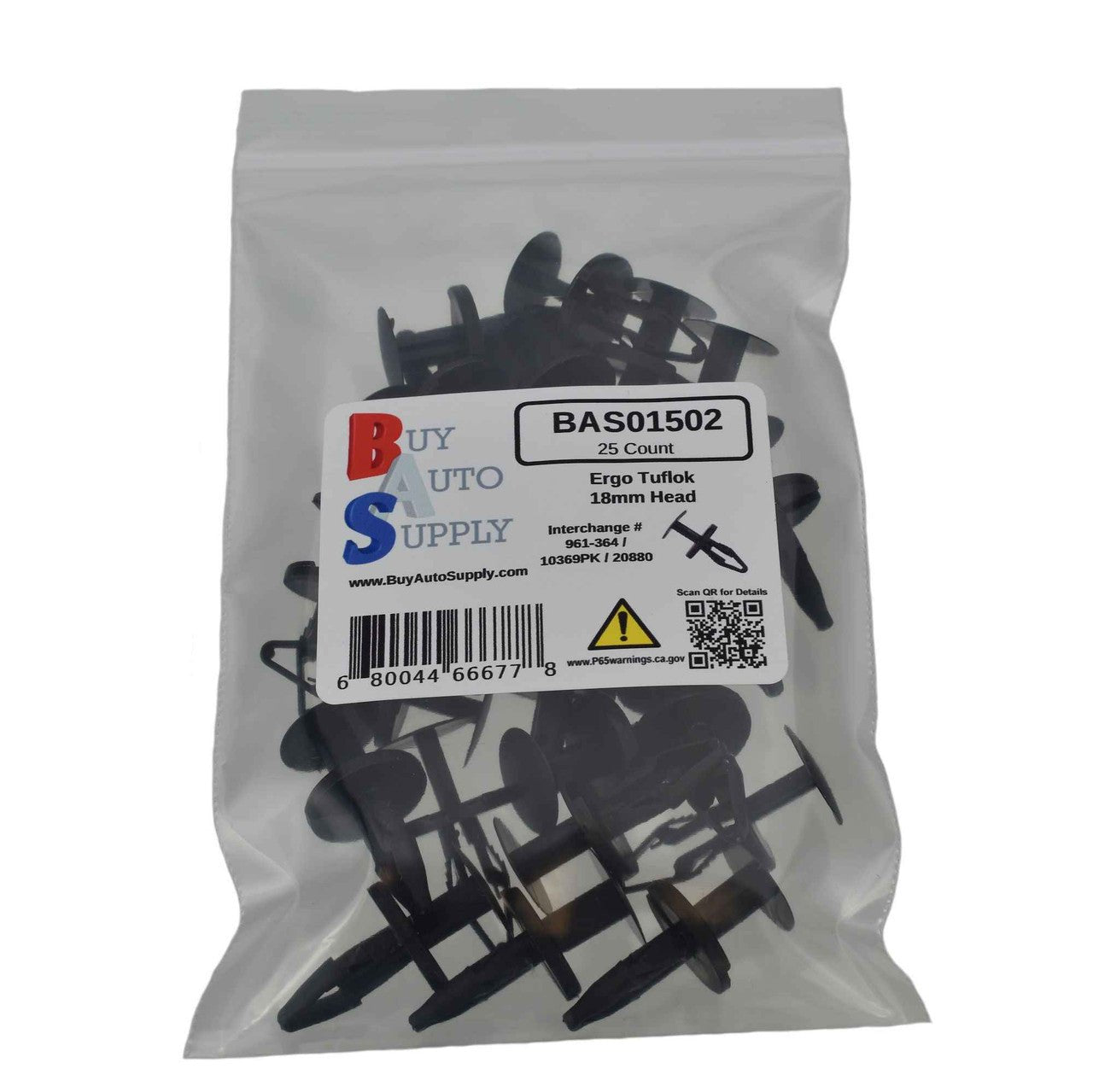 BAS01502 - GM / Ford / Chrysler Push-Type Retainer (10369PK) - Buy Auto Supply - 25 Bag