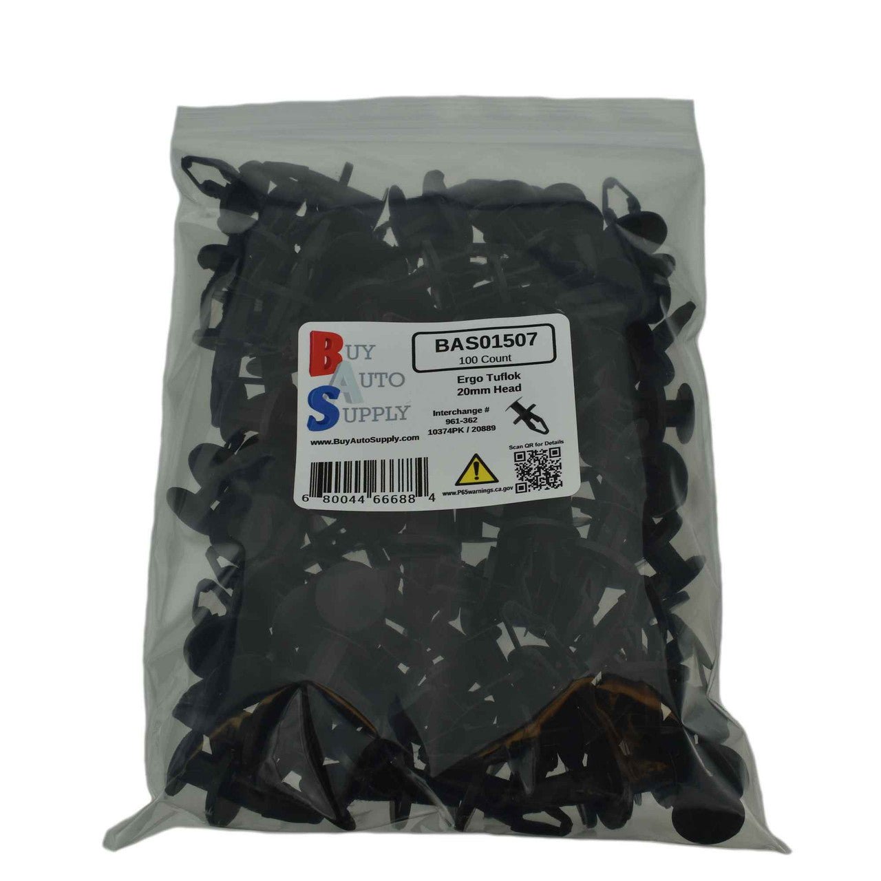 Bag of 100 BAS01507 Ergo Tuflok Push Retainer
