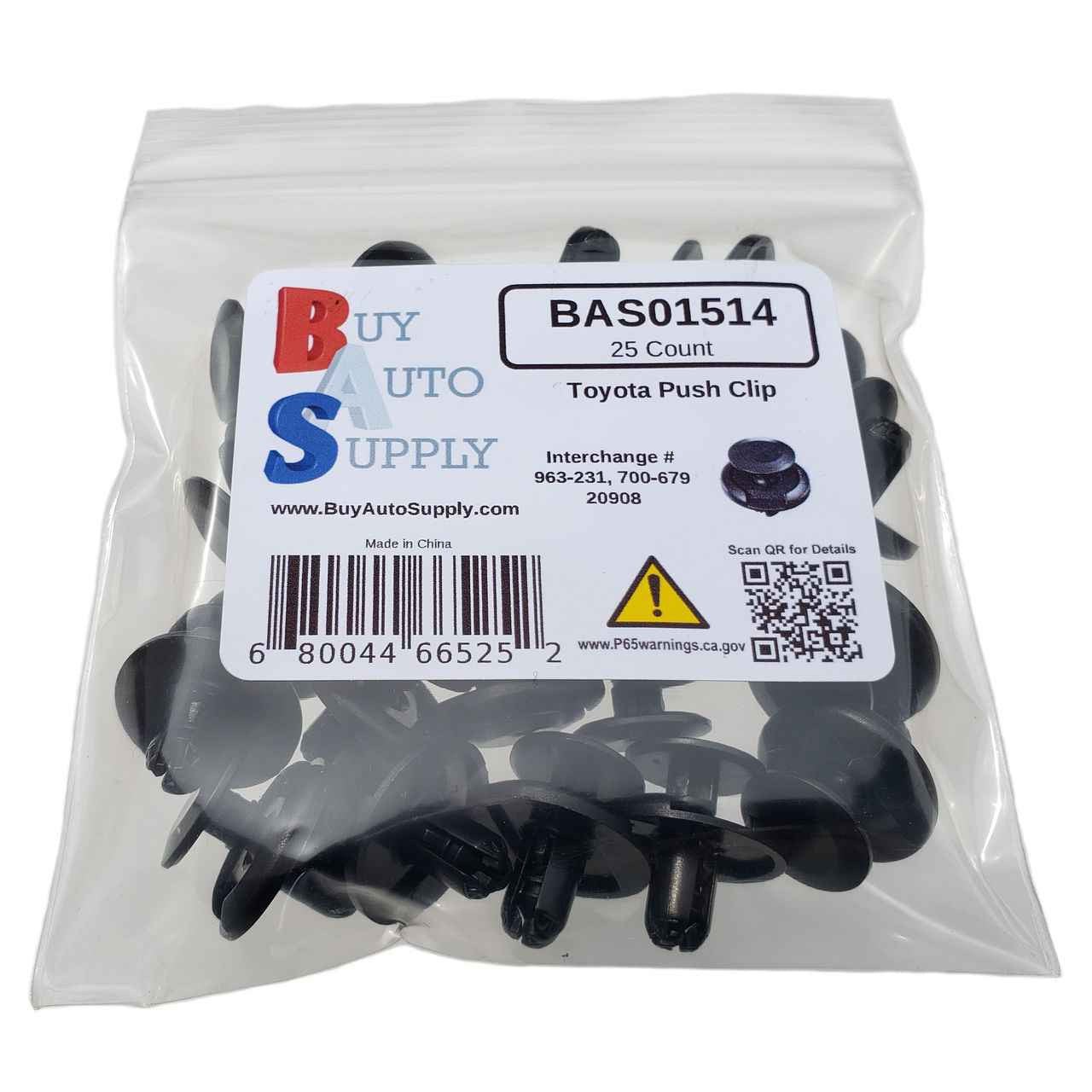 BAS01514 - Toyota Push Clip (10570PK) - Buy Auto Supply - 25 Bag