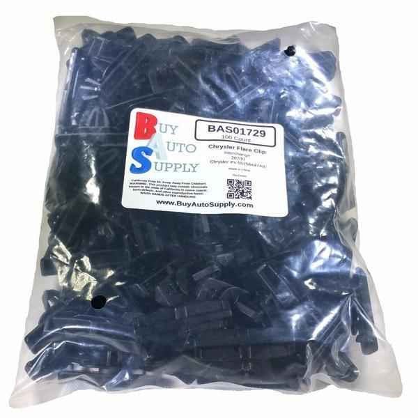 Bag of 100 Chrysler Moulding Clip 10mm Black Nylon
