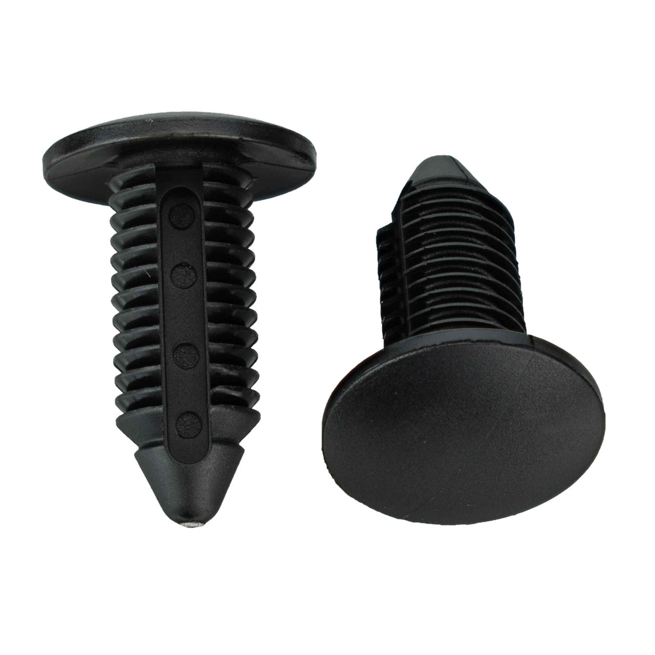 Christmas Tree Push in Nylon Retainer Clip - Interchanges: Chrysler 34202787 / Ford N804379S/ GM 1631564 / Nissan 63844-01A00 / Disco JL-33pk / Auveco 16818