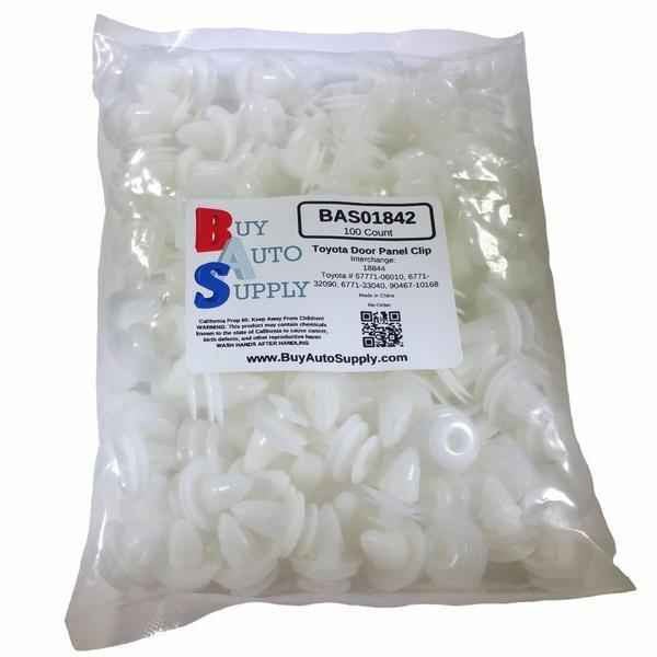 Bag of 100 Toyota Door Panel Retainer Clip - Interchanges: Toyota 67771-06010, 6771-32090, 6771-33040, 90467-10168