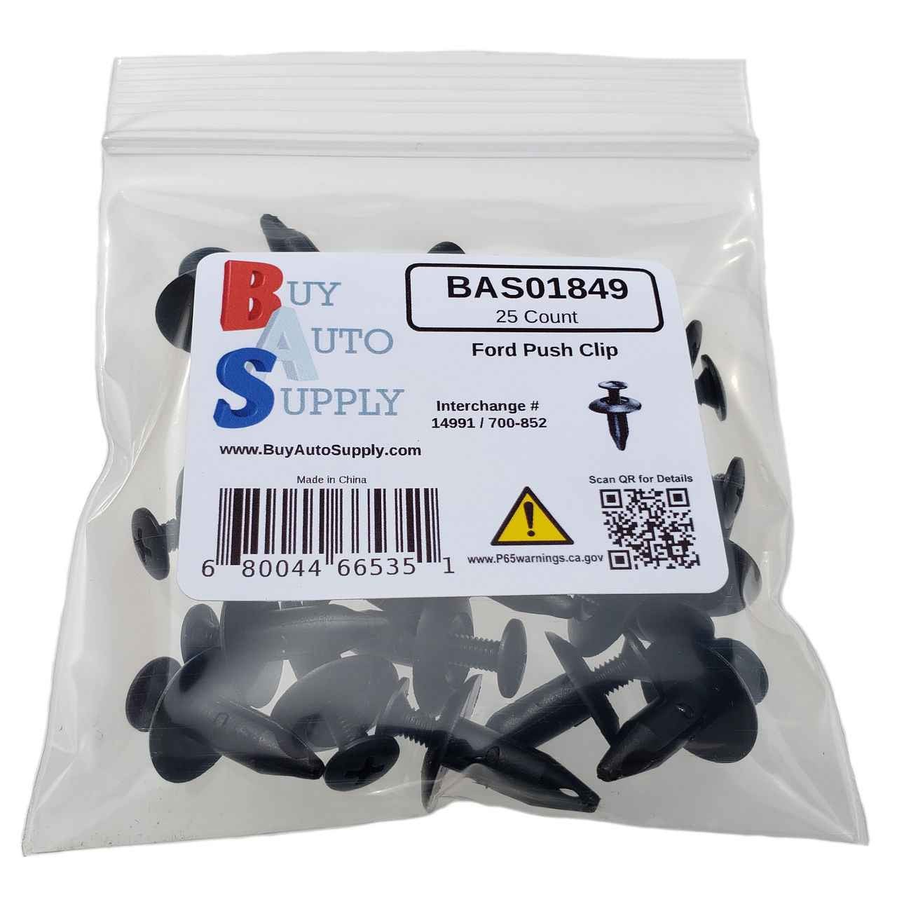 BAS01849 - Ford / GM Push Clip (9508PK) - Buy Auto Supply - 25 Pack