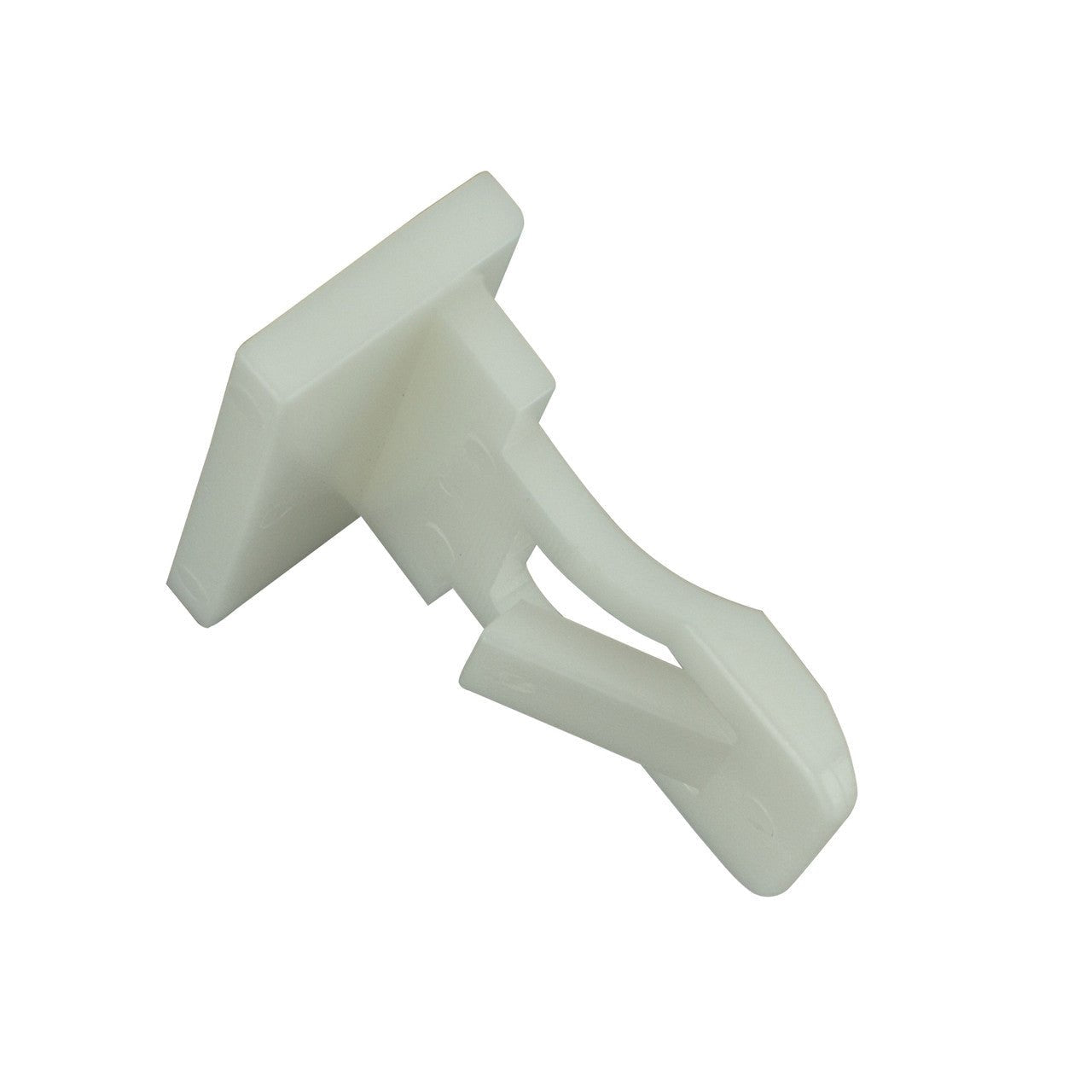 White Bumper Clip - Interchanges: Toyota 76853-10010, Dorman 963-649, Disco 9338pk, Auveco 21586, Crest CRX21415
