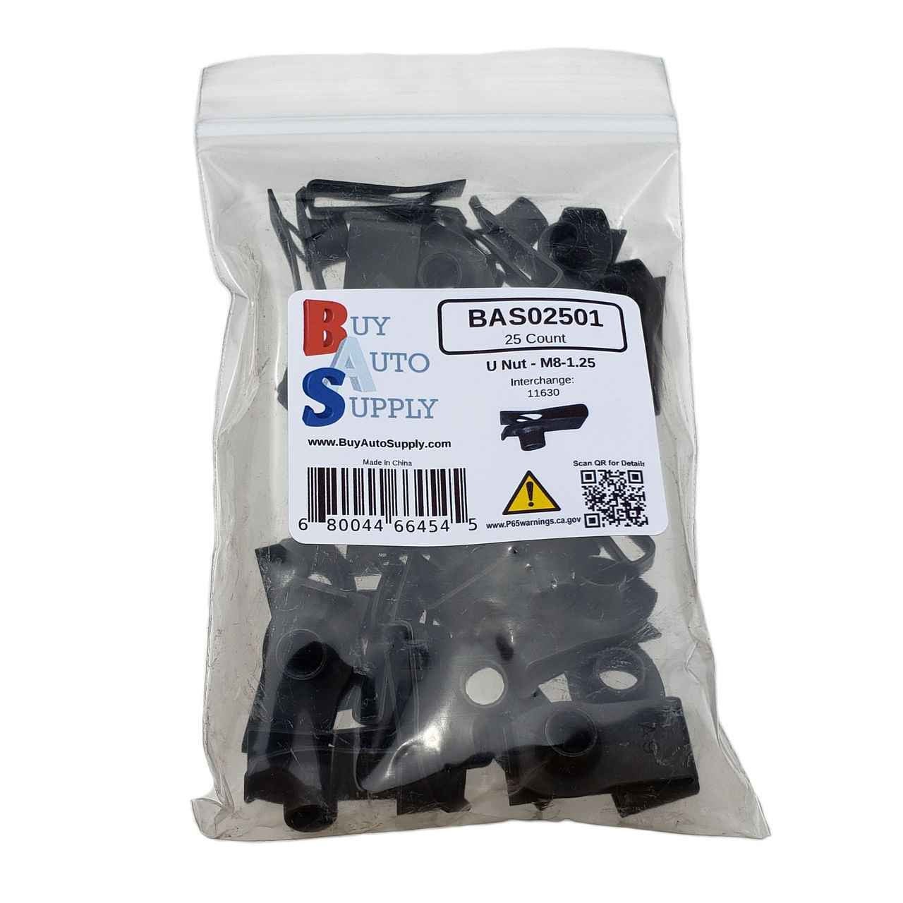 BAS02501 - M8-1.25 Extruded U Nut "Long" (5557PK) - Buy Auto Supply - 25 Pack