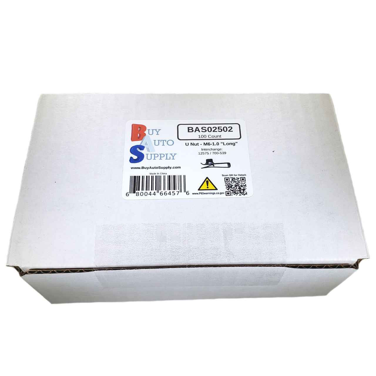 Box of 100 M6-1.0 Extruded U Nut "Long"