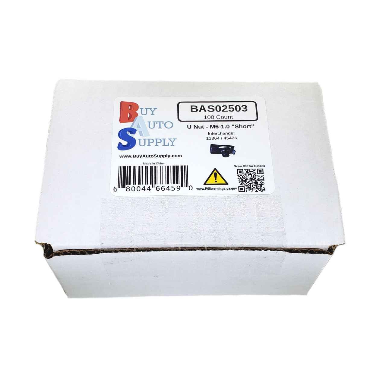 BAS02503 - M6-1.0 Extruded U Nut "Short" (5596PK) - Buy Auto Supply - 100 Pack