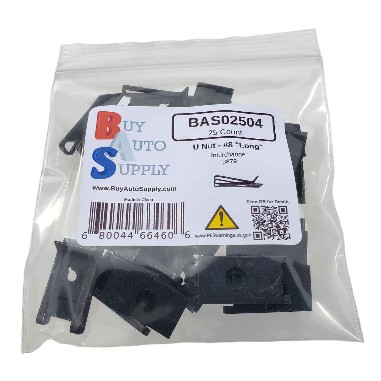 BAS02504 - #8 Screw Spring Type U Nut "Long" (5750PK) - Buy Auto Supply - 25 Pack