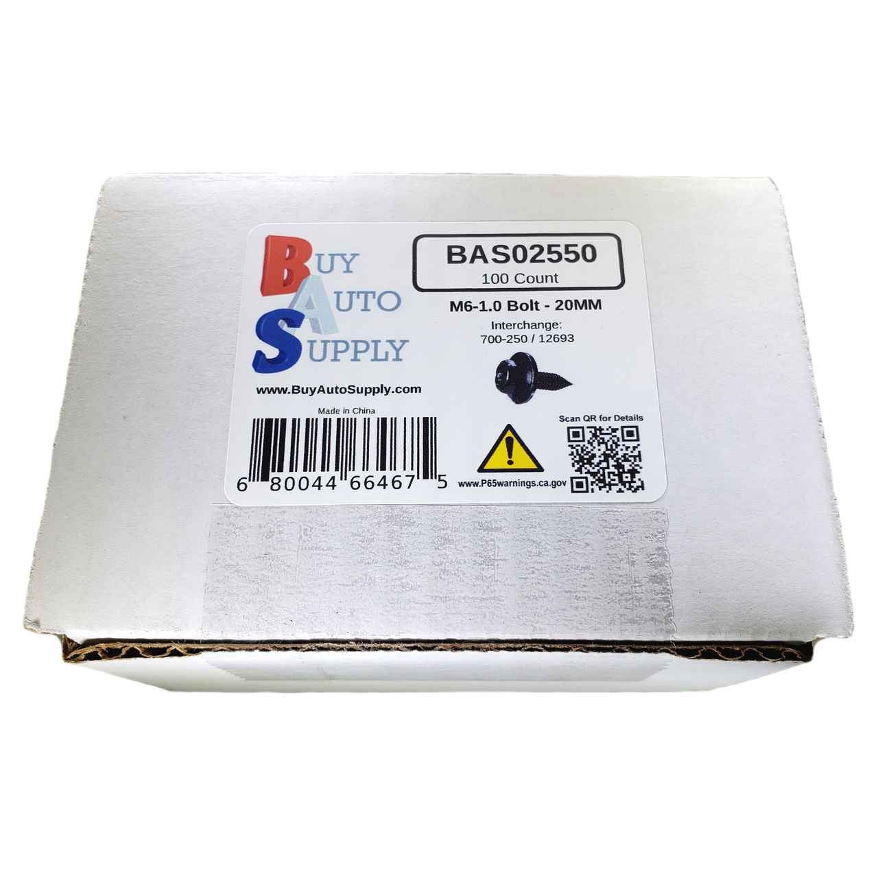 Box of 100 Self Tapping Bolt M6-1.0x20mm with 17mm loose washer