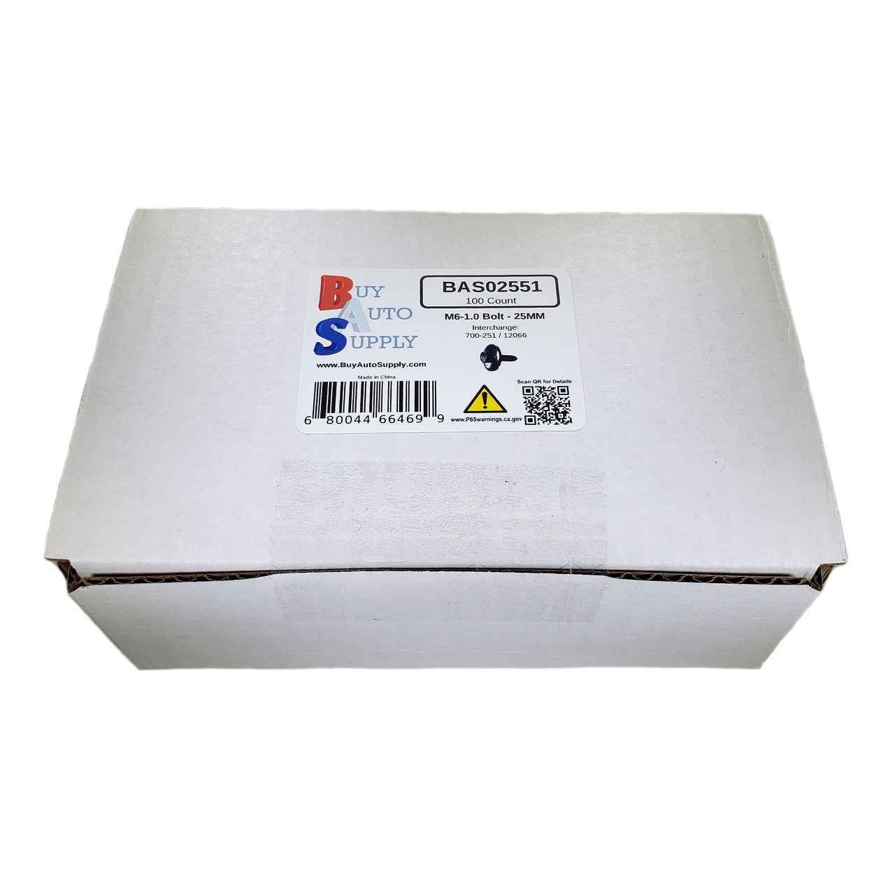 BAS02551 - M6-1.0x25mm Body Bolt (5690PK) - Buy Auto Supply