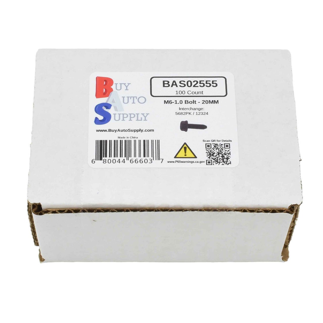 BAS02555 - M6-1.0x20mm Body Bolt (5682PK) - Buy Auto Supply - 100
