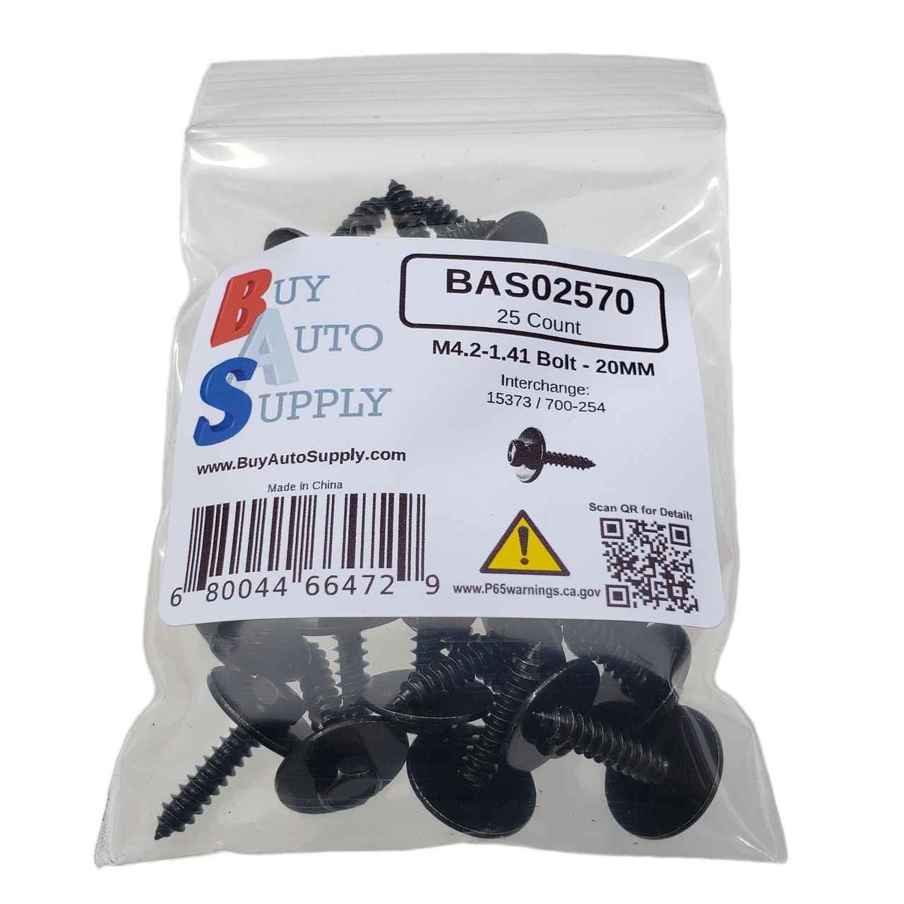BAS02570 - M4.2-1.41x20mm Hex Head Body #8 Screw (5550PK) - Buy Auto Supply