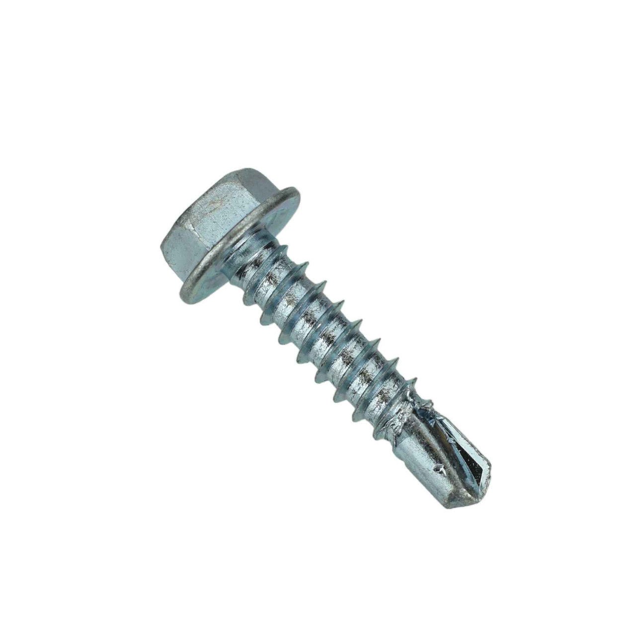 Zinc Hex Tek Screw - #8 x 1" - 1/4" Hex Head