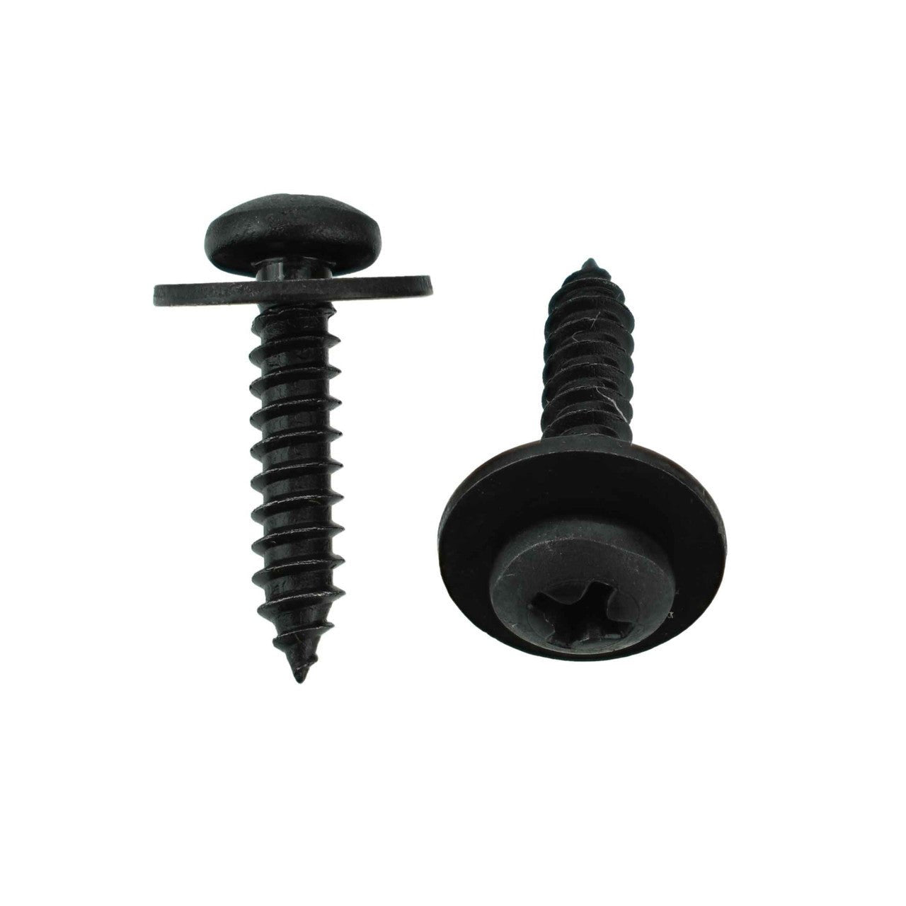 Black Sheet Metal Tapping Screw - #8 x 3/4" - 1/2" Loose Washer, Interchanges: Disco 9871 / Auveco 12820
