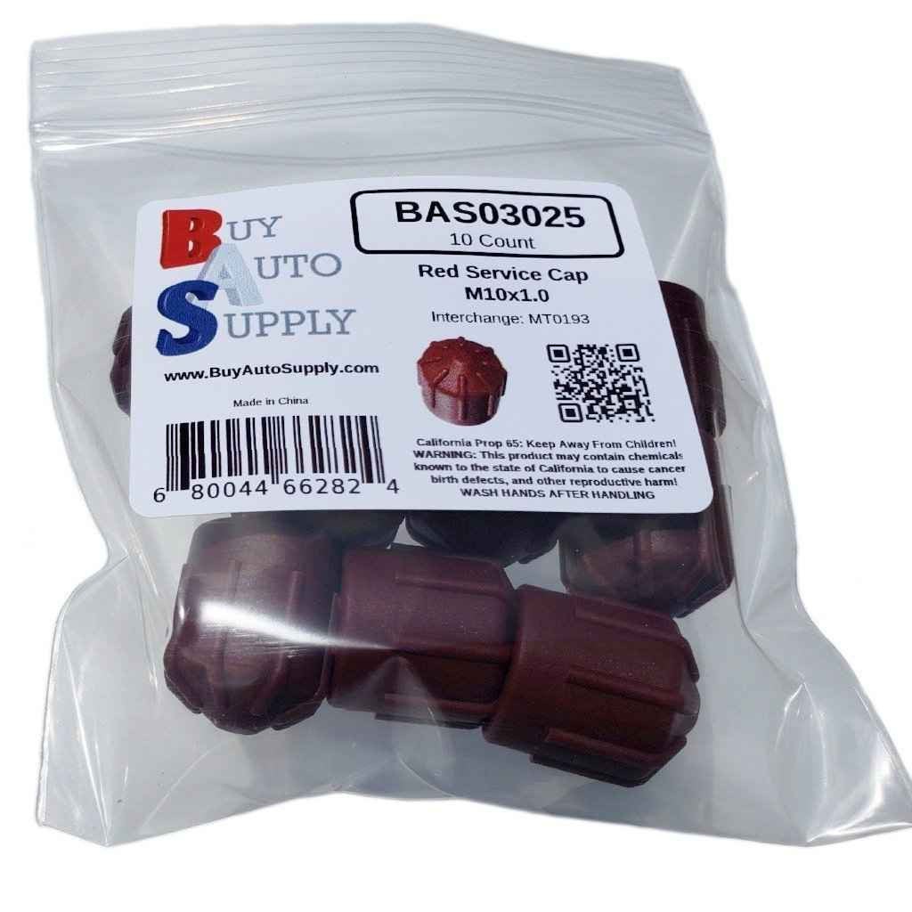 Bag of 10 AC Service Caps - Red High Side  M10x1.0