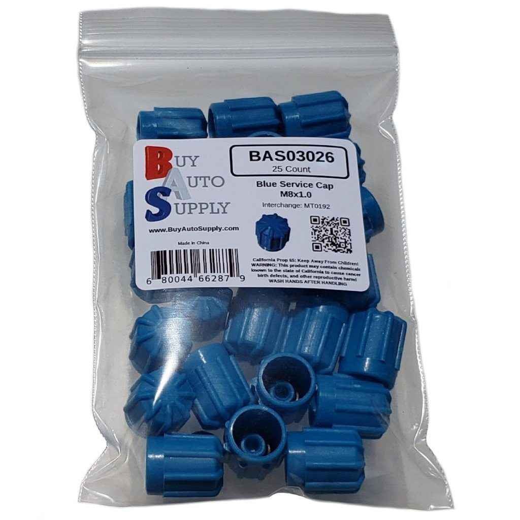 Bag of AC Service Port Caps - Blue Low Side M8x1.0