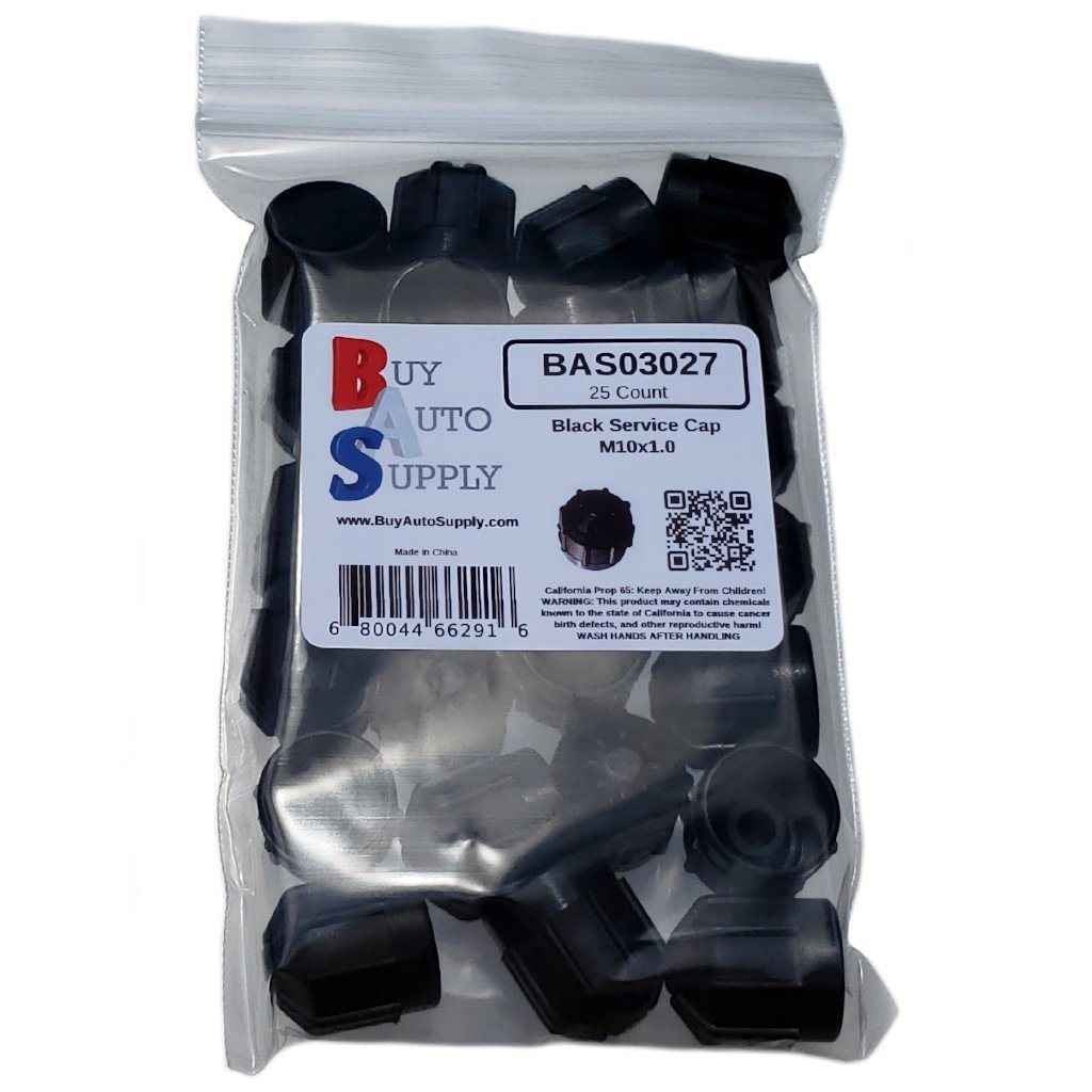 Bag of 25 AC Service Port Caps Black M10x1.0