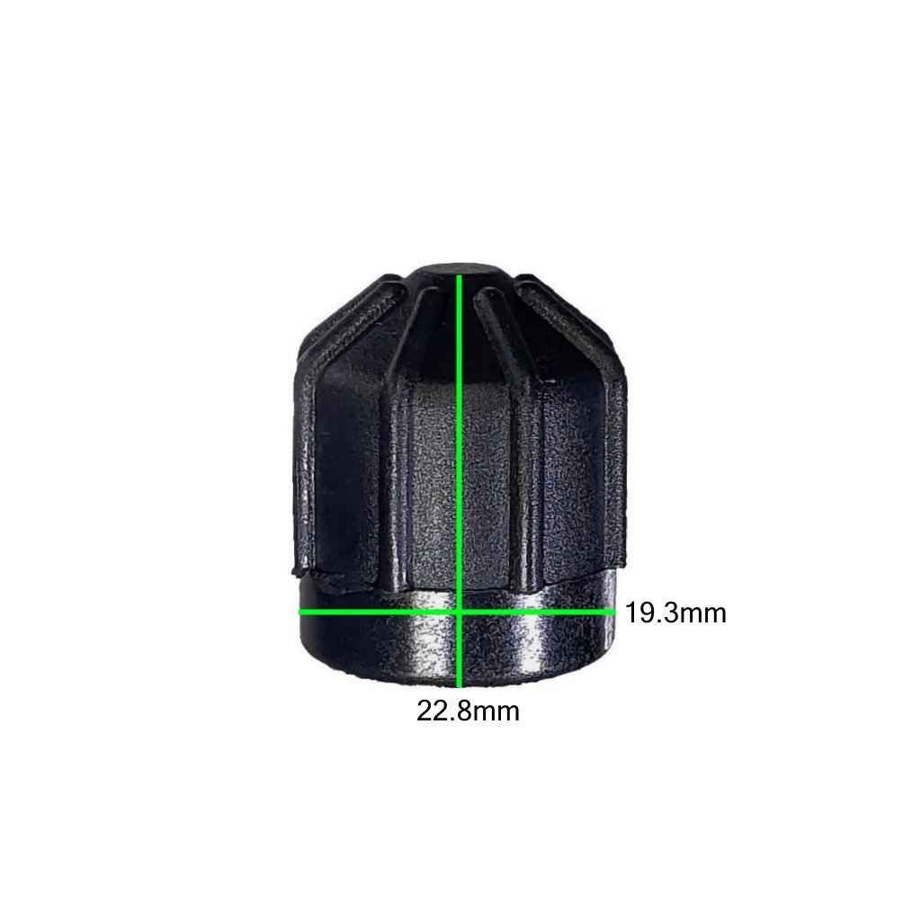 Measurements on Black AC Service Cap M10x1.0