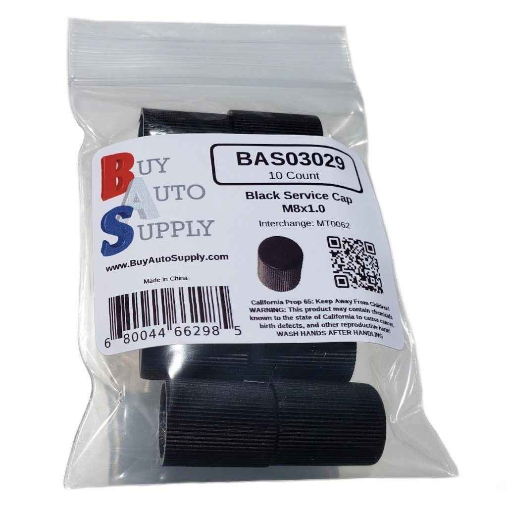 Bag of 10 AC Service Caps - Black Low Side M8x1.0 - Interchanges: MT0062, 59937