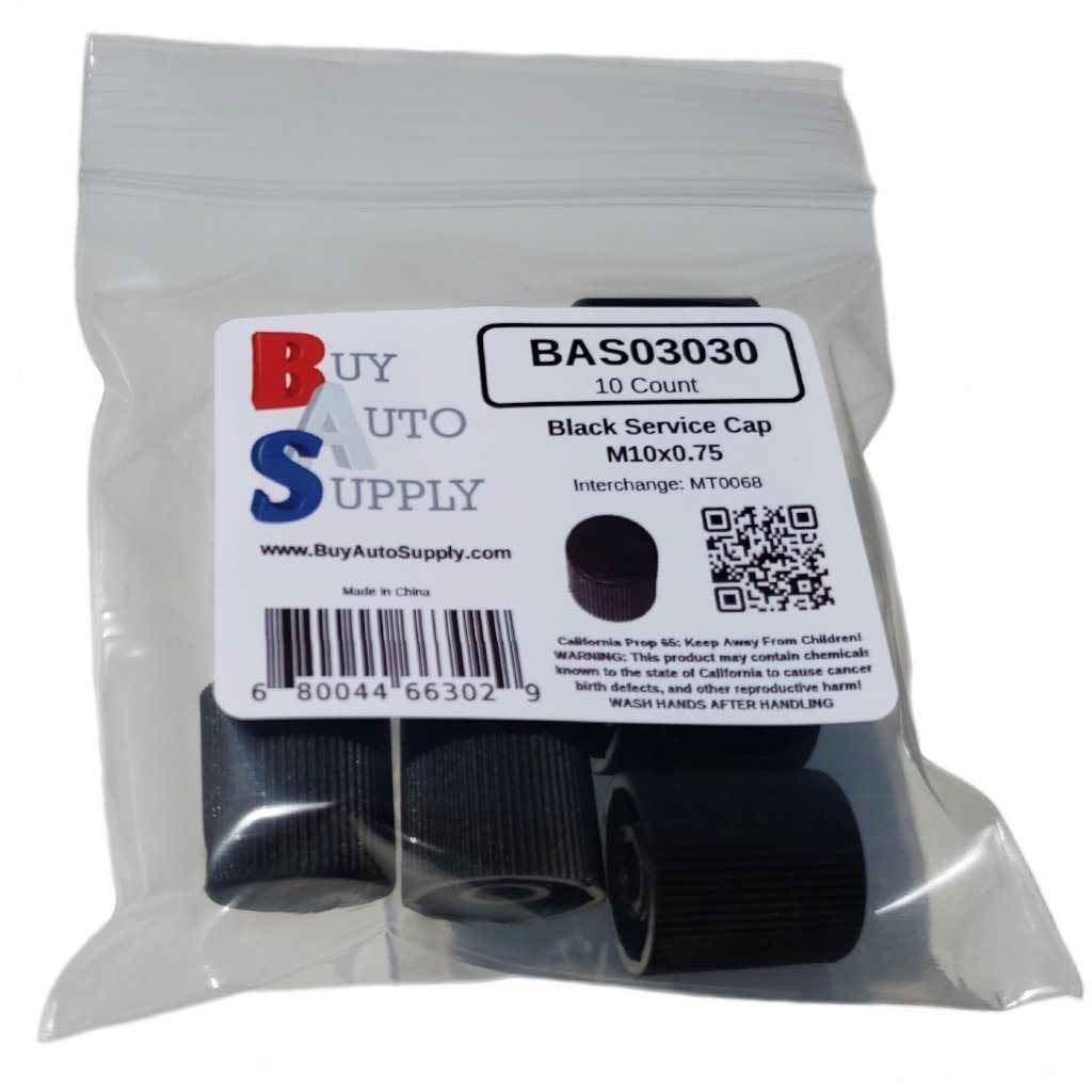 AC Service Cap - Black High Side R134A M10 x 0.75 - Bulk