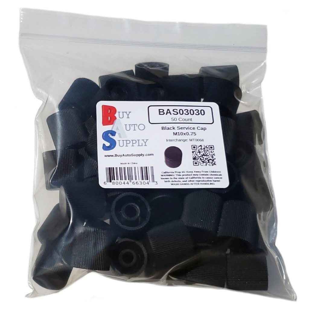 Bag of 50 AC Service Valve Caps - Black High Side M10x0.75 - Interchanges: MT0068, 59938