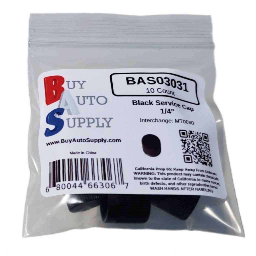 Bag of 10 R12 Black AC Service Cap 1/4" - Interchangess: MT0060